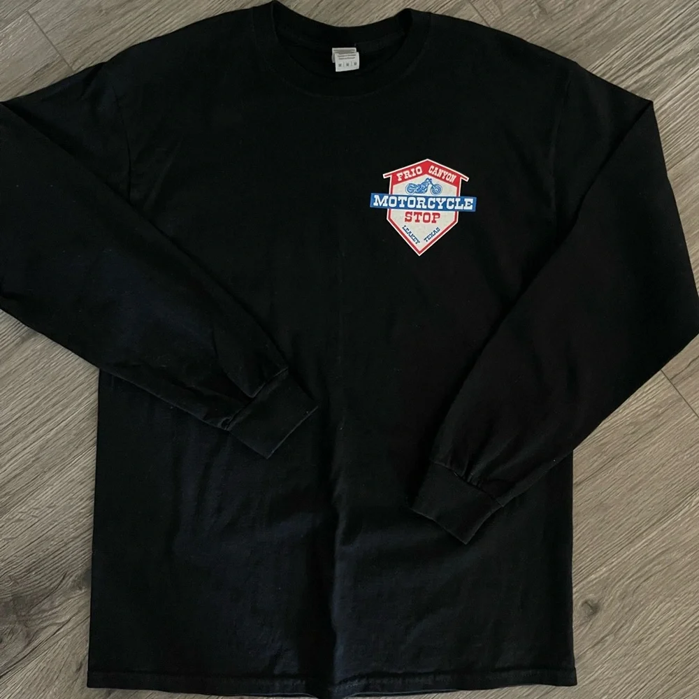 Frio Canyon Motorcycle Stop Leakey Texas‎ Men’s Long Sleeve Size Medium
